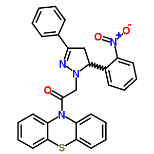 78807-66-6  10-{[5-(2-nitrophenyl)-3-phenyl-4,5-dihydro-1H-pyrazol-1-yl]acetyl}-10H-phenothiazine