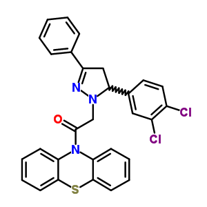 78807-68-8  10-{[5-(3,4-dichlorophenyl)-3-phenyl-4,5-dihydro-1H-pyrazol-1-yl]acetyl}-10H-phenothiazine