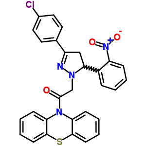 78807-76-8  10-{[3-(4-chlorophenyl)-5-(2-nitrophenyl)-4,5-dihydro-1H-pyrazol-1-yl]acetyl}-10H-phenothiazine