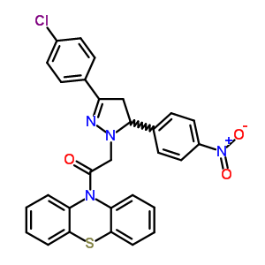 78807-77-9  10-{[3-(4-chlorophenyl)-5-(4-nitrophenyl)-4,5-dihydro-1H-pyrazol-1-yl]acetyl}-10H-phenothiazine