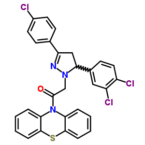 78807-78-0  10-{[3-(4-chlorophenyl)-5-(3,4-dichlorophenyl)-4,5-dihydro-1H-pyrazol-1-yl]acetyl}-10H-phenothiazine