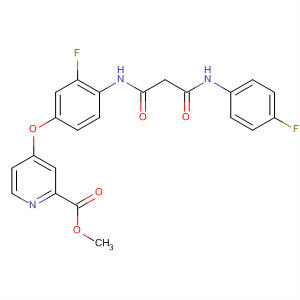 864245-62-5  2-Pyridinecarboxylic acid,4-[3-fluoro-4-[[3-[(4-fluorophenyl)amino]-1,3-dioxopropyl]amino]phenoxy]-, methyl ester