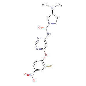 864247-22-3  1-Pyrrolidinecarboxamide,3-(dimethylamino)-N-[6-(2-fluoro-4-nitrophenoxy)-4-pyrimidinyl]-, (3S)-