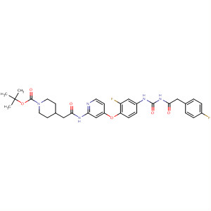 864247-65-4  1-Piperidinecarboxylic acid,4-[2-[[4-[2-fluoro-4-[[[[(4-fluorophenyl)acetyl]amino]carbonyl]amino]phenoxy]-2-pyridinyl]amino]-2-oxoethyl]-, 1,1-dimethylethyl ester
