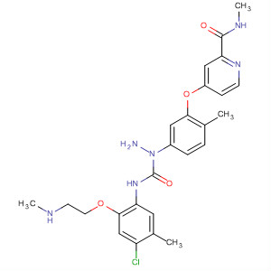 864271-90-9  2-Pyridinecarboxamide,4-[5-[2-[[[4-chloro-5-methyl-2-[2-(methylamino)ethoxy]phenyl]amino]carbonyl]hydrazino]-2-methylphenoxy]-N-methyl-