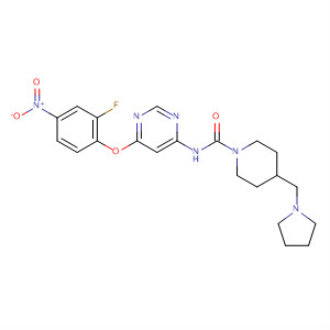 864441-58-7  1-Piperidinecarboxamide,N-[6-(2-fluoro-4-nitrophenoxy)-4-pyrimidinyl]-4-(1-pyrrolidinylmethyl)-