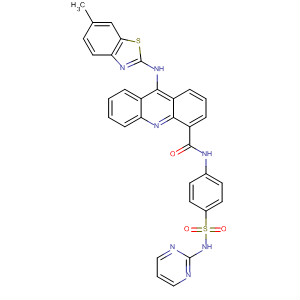 864498-20-4  4-Acridinecarboxamide,9-[(6-methyl-2-benzothiazolyl)amino]-N-[4-[(2-pyrimidinylamino)sulfonyl]phenyl]-