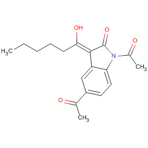 864689-30-5  2H-Indol-2-one, 1,5-diacetyl-1,3-dihydro-3-(1-hydroxyhexylidene)-, (3Z)-