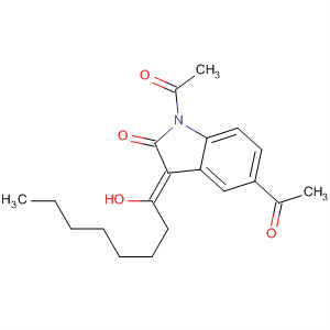 864689-67-8  2H-Indol-2-one, 1,5-diacetyl-1,3-dihydro-3-(1-hydroxyoctylidene)-, (3Z)-
