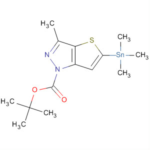 864774-24-3  1H-Thieno[3,2-c]pyrazole-1-carboxylic acid,3-methyl-5-(trimethylstannyl)-, 1,1-dimethylethyl ester