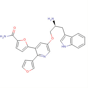 864775-29-1  2-Furancarboxamide,5-[5-[(2S)-2-amino-3-(1H-indol-3-yl)propoxy]-2-(3-furanyl)-3-pyridinyl]-