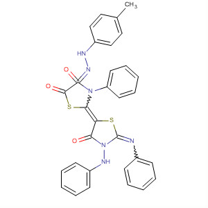 865809-68-3  4,5-Thiazolidinedione,2-[4-oxo-3-(phenylamino)-2-(phenylimino)-5-thiazolidinylidene]-3-phenyl-, 4-[(4-methylphenyl)hydrazone]