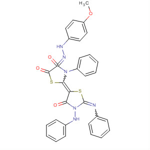 865809-71-8  4,5-Thiazolidinedione,2-[4-oxo-3-(phenylamino)-2-(phenylimino)-5-thiazolidinylidene]-3-phenyl-, 4-[(4-methoxyphenyl)hydrazone]