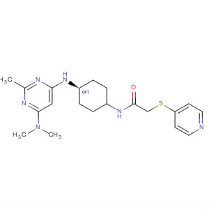 866646-01-7  Acetamide,N-[cis-4-[[6-(dimethylamino)-2-methyl-4-pyrimidinyl]amino]cyclohexyl]-2-(4-pyridinylthio)-
