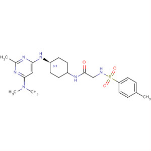 866646-18-6  Acetamide,N-[cis-4-[[6-(dimethylamino)-2-methyl-4-pyrimidinyl]amino]cyclohexyl]-2-[[(4-methylphenyl)sulfonyl]amino]-