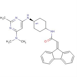 866646-54-0  Acetamide,N-[cis-4-[[6-(dimethylamino)-2-methyl-4-pyrimidinyl]amino]cyclohexyl]-2-(9H-fluoren-9-ylidene)-