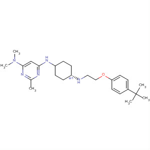866647-01-0  4,6-Pyrimidinediamine,N'-[cis-4-[[2-[4-(1,1-dimethylethyl)phenoxy]ethyl]amino]cyclohexyl]-N,N,2-trimethyl-