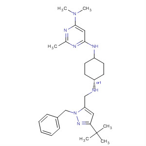 866647-08-7  4,6-Pyrimidinediamine,N'-[cis-4-[[[3-(1,1-dimethylethyl)-1-(phenylmethyl)-1H-pyrazol-5-yl]methyl]amino]cyclohexyl]-N,N,2-trimethyl-