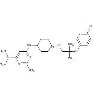 866647-09-8  4,6-Pyrimidinediamine,N'-[cis-4-[[2-(4-chlorophenoxy)-2-methylpropyl]amino]cyclohexyl]-N,N,2-trimethyl-
