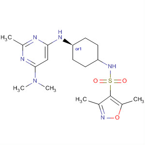 866648-13-7  4-Isoxazolesulfonamide,N-[cis-4-[[6-(dimethylamino)-2-methyl-4-pyrimidinyl]amino]cyclohexyl]-3,5-dimethyl-