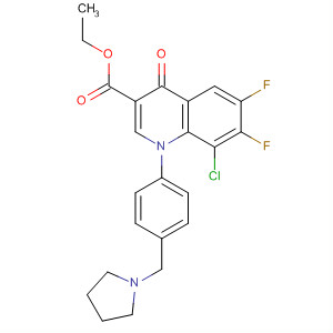 866954-84-9  3-Quinolinecarboxylic acid,8-chloro-6,7-difluoro-1,4-dihydro-4-oxo-1-[4-(1-pyrrolidinylmethyl)phenyl]-, ethyl ester