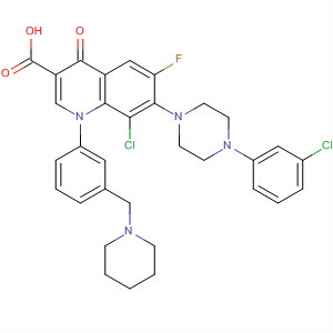 866955-83-1  3-Quinolinecarboxylic acid,8-chloro-7-[4-(3-chlorophenyl)-1-piperazinyl]-6-fluoro-1,4-dihydro-4-oxo-1-[3-(1-piperidinylmethyl)phenyl]-