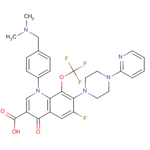 866956-49-2  3-Quinolinecarboxylic acid,1-[4-[(dimethylamino)methyl]phenyl]-6-fluoro-1,4-dihydro-4-oxo-7-[4-(2-pyridinyl)-1-piperazinyl]-8-(trifluoromethoxy)-