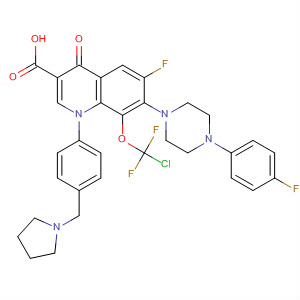 866956-75-4  3-Quinolinecarboxylic acid,8-(chlorodifluoromethoxy)-6-fluoro-7-[4-(4-fluorophenyl)-1-piperazinyl]-1,4-dihydro-4-oxo-1-[4-(1-pyrrolidinylmethyl)phenyl]-
