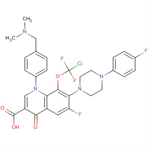 866956-82-3  3-Quinolinecarboxylic acid,8-(chlorodifluoromethoxy)-1-[4-[(dimethylamino)methyl]phenyl]-6-fluoro-7-[4-(4-fluorophenyl)-1-piperazinyl]-1,4-dihydro-4-oxo-