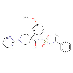 867263-93-2  4-Piperidinecarboxamide,4-(3-methoxyphenyl)-N-[[(1-phenylethyl)amino]sulfonyl]-1-(2-pyrimidinyl)-