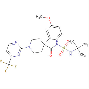 867264-04-8  4-Piperidinecarboxamide,N-[[(1,1-dimethylethyl)amino]sulfonyl]-4-(3-methoxyphenyl)-1-[4-(trifluoromethyl)-2-pyrimidinyl]-