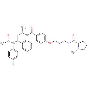 868210-70-2  2-Pyrrolidinecarboxamide,N-[3-[4-[[(2S,4R)-4-[acetyl(4-chlorophenyl)amino]-3,4-dihydro-2-methyl-1(2H)-quinolinyl]carbonyl]phenoxy]propyl]-1-methyl-, (2S)-