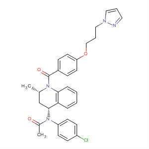 868211-15-8  Acetamide,N-(4-chlorophenyl)-N-[(2S,4R)-1,2,3,4-tetrahydro-2-methyl-1-[4-[3-(1H-pyrazol-1-yl)propoxy]benzoyl]-4-quinolinyl]-