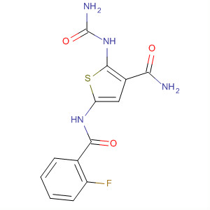 869091-08-7  3-Thiophenecarboxamide,2-[(aminocarbonyl)amino]-5-[(2-fluorobenzoyl)amino]-