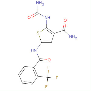 869091-12-3  3-Thiophenecarboxamide,2-[(aminocarbonyl)amino]-5-[[2-(trifluoromethyl)benzoyl]amino]-