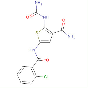 869091-13-4  3-Thiophenecarboxamide,2-[(aminocarbonyl)amino]-5-[(2-chlorobenzoyl)amino]-