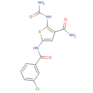 869091-14-5  3-Thiophenecarboxamide,2-[(aminocarbonyl)amino]-5-[(3-chlorobenzoyl)amino]-