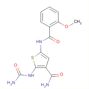 869091-15-6  3-Thiophenecarboxamide,2-[(aminocarbonyl)amino]-5-[(2-methoxybenzoyl)amino]-