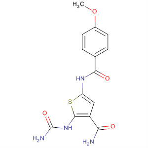 869091-16-7  3-Thiophenecarboxamide,2-[(aminocarbonyl)amino]-5-[(4-methoxybenzoyl)amino]-