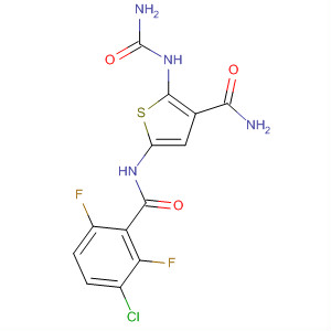 869091-29-2  3-Thiophenecarboxamide,2-[(aminocarbonyl)amino]-5-[(3-chloro-2,6-difluorobenzoyl)amino]-