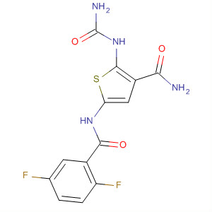 869091-33-8  3-Thiophenecarboxamide,2-[(aminocarbonyl)amino]-5-[(2,5-difluorobenzoyl)amino]-