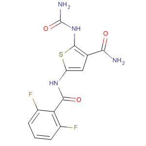 869091-34-9  3-Thiophenecarboxamide,2-[(aminocarbonyl)amino]-5-[(2,6-difluorobenzoyl)amino]-