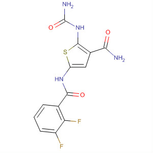 869091-37-2  3-Thiophenecarboxamide,2-[(aminocarbonyl)amino]-5-[(2,3-difluorobenzoyl)amino]-