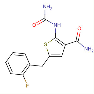 869091-55-4  3-Thiophenecarboxamide,2-[(aminocarbonyl)amino]-5-[(2-fluorophenyl)methyl]-