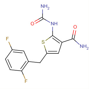 869091-61-2  3-Thiophenecarboxamide,2-[(aminocarbonyl)amino]-5-[(2,5-difluorophenyl)methyl]-