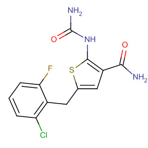 869091-67-8  3-Thiophenecarboxamide,2-[(aminocarbonyl)amino]-5-[(2-chloro-6-fluorophenyl)methyl]-