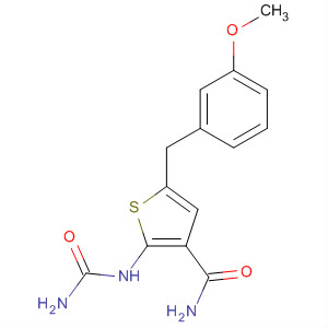 869091-69-0  3-Thiophenecarboxamide,2-[(aminocarbonyl)amino]-5-[(3-methoxyphenyl)methyl]-