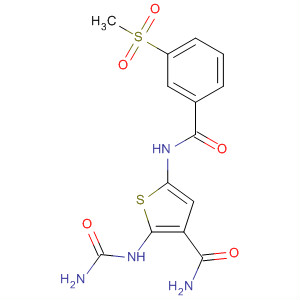 869091-95-2  3-Thiophenecarboxamide,2-[(aminocarbonyl)amino]-5-[[3-(methylsulfonyl)benzoyl]amino]-