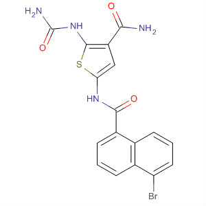 869091-96-3  3-Thiophenecarboxamide,2-[(aminocarbonyl)amino]-5-[[(5-bromo-1-naphthalenyl)carbonyl]amino]-