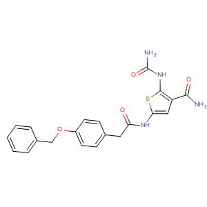 869092-43-3  3-Thiophenecarboxamide,2-[(aminocarbonyl)amino]-5-[[[4-(phenylmethoxy)phenyl]acetyl]amino]-